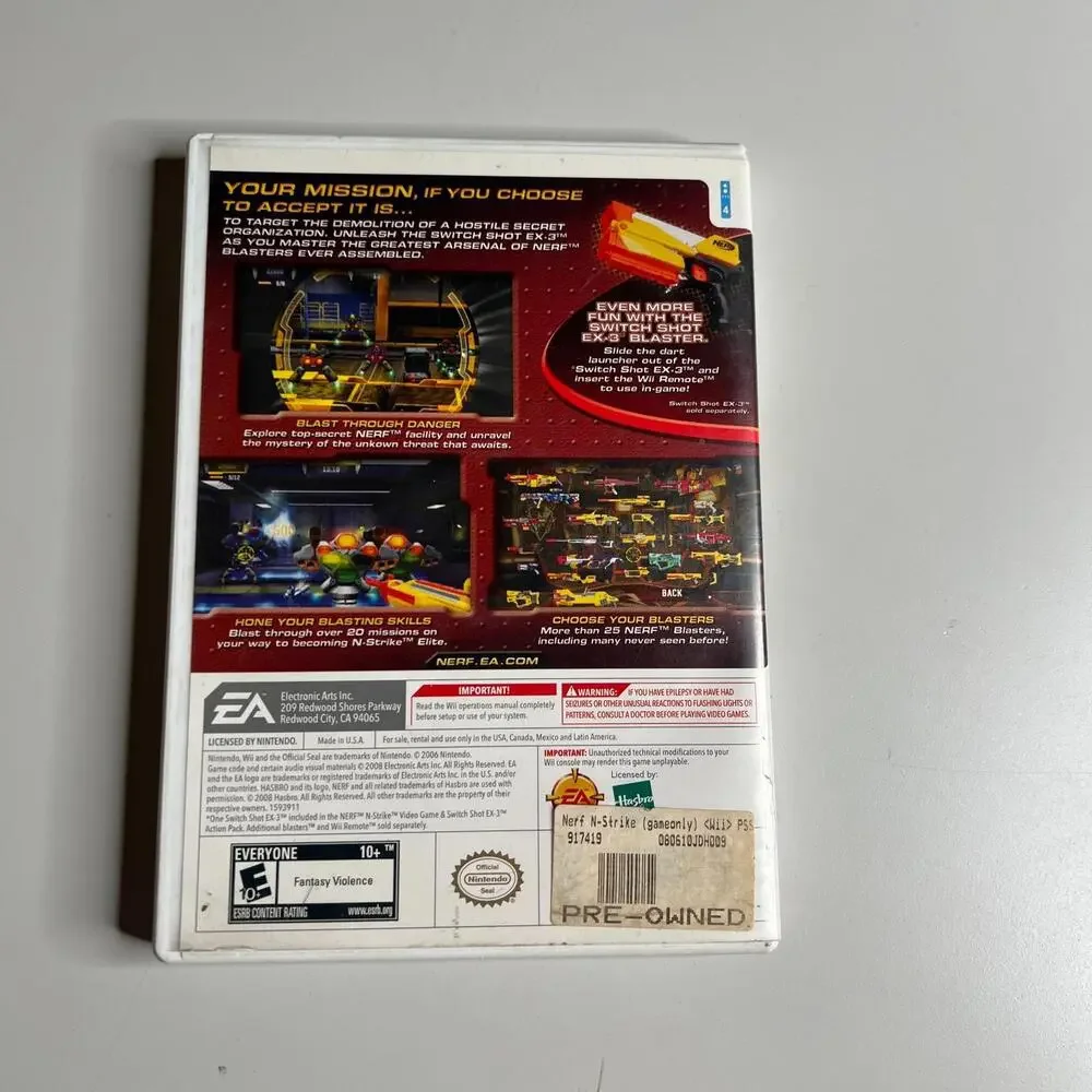 Nerf N-Strike‎ (Nintendo Wii, 2008) Game Only